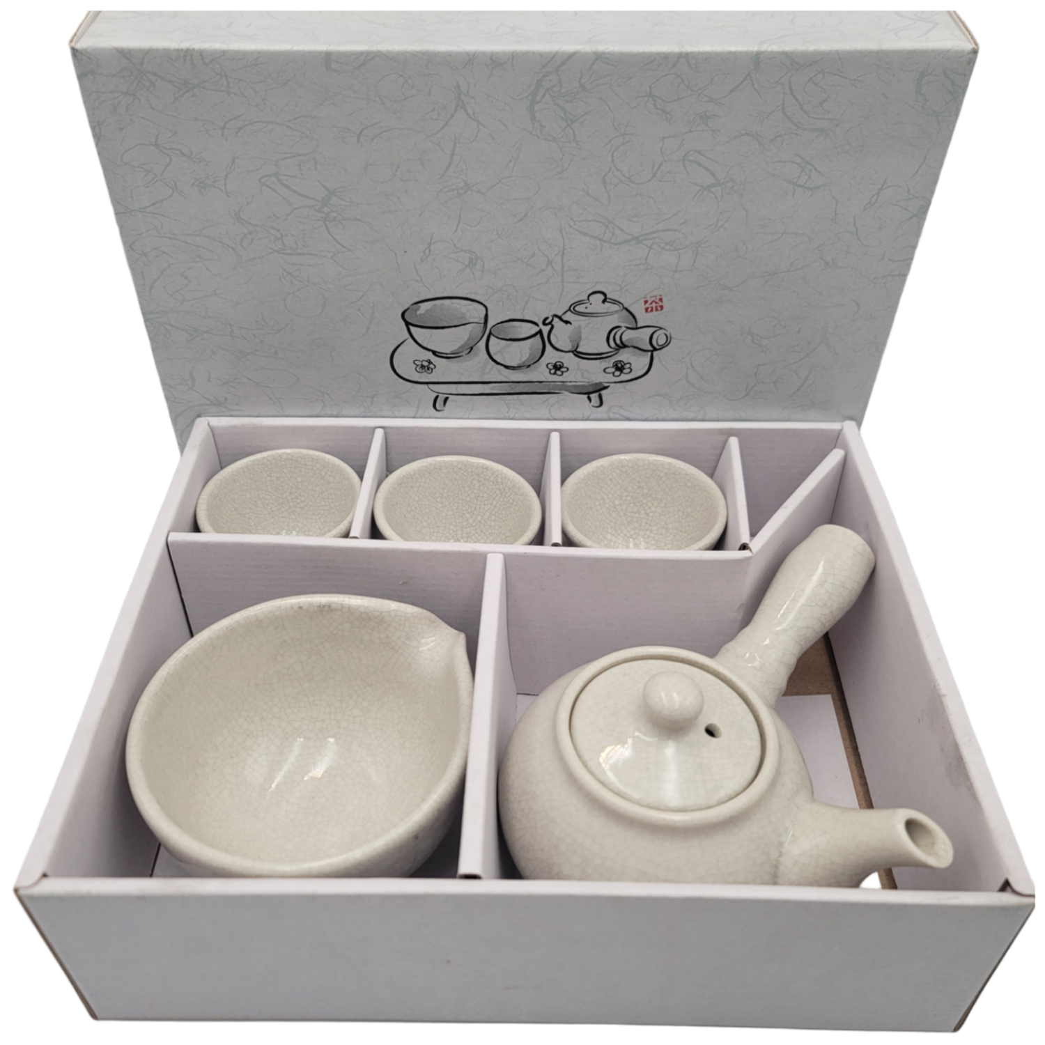 3인다기세트 백자 균열 다도입문 교육용 여주도자기 다도세트 35,000원