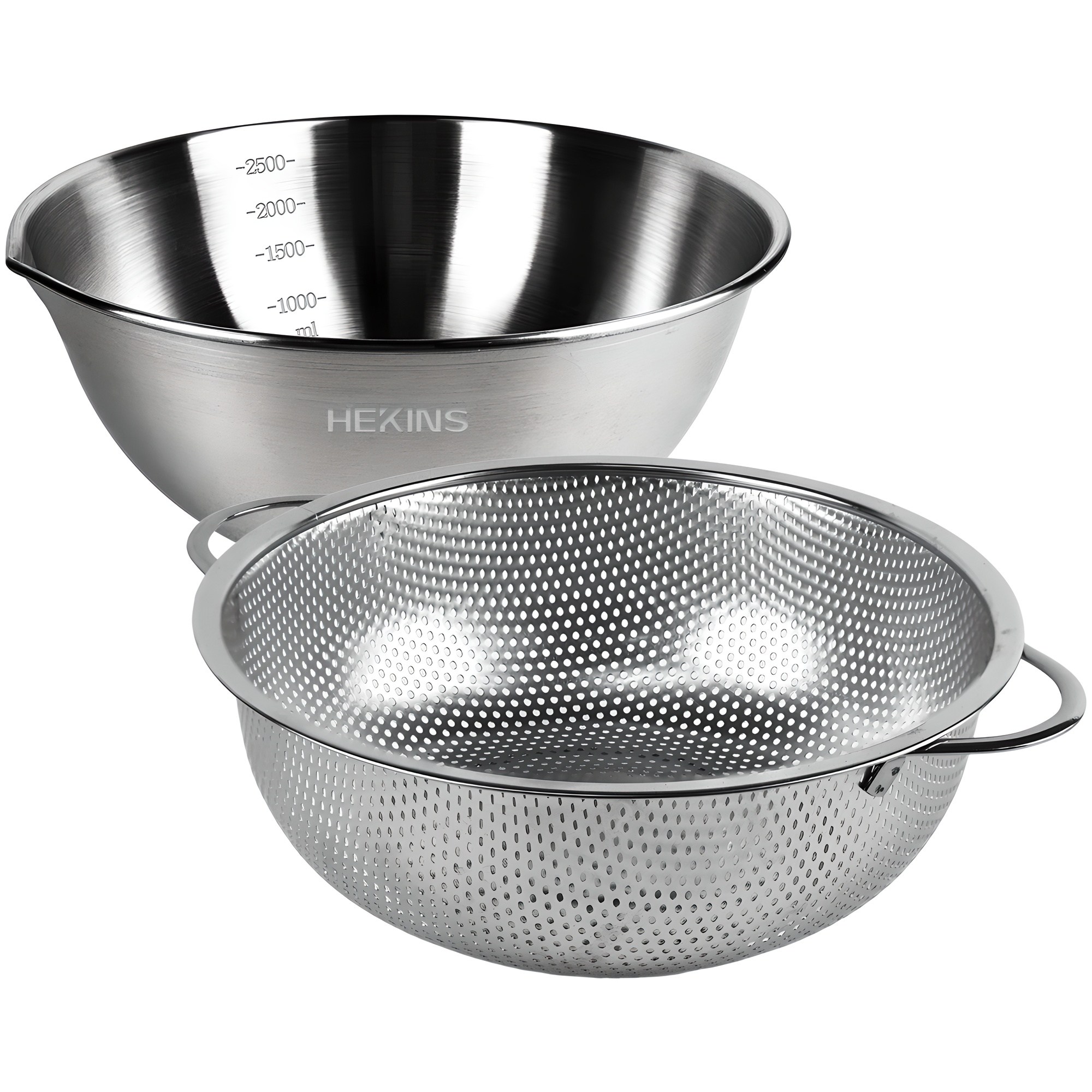퀸센스 스텐 물빠짐바구니 펀칭볼 채반 양수 23cm + 계량 베이킹믹싱볼 24cm 세트 실버 10,900원