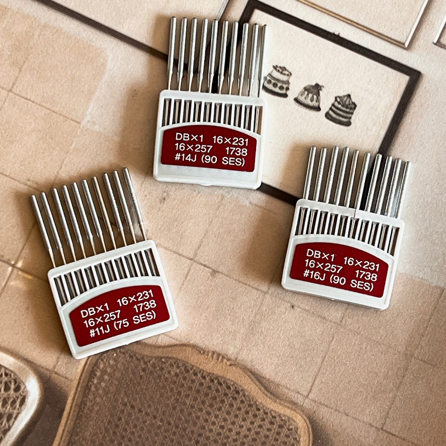 (기초부자재) 공업용 미싱바늘 11호, 14호, 16호, 11호, 1개 3,000원