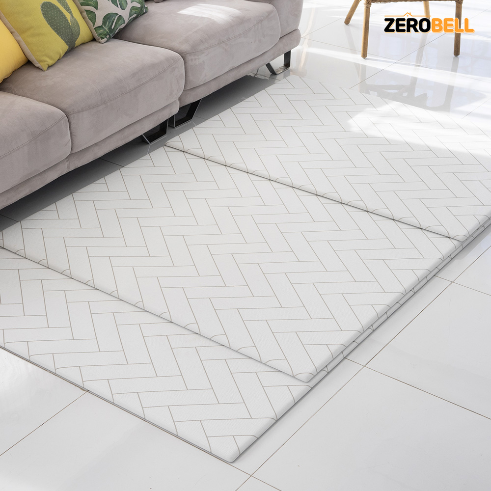 제로벨 제로플러스 두께 15mm PVC 양면 놀이방매트 유아 어린이 거실 아이방 매트, JS 헤링본 화이트 309,000원