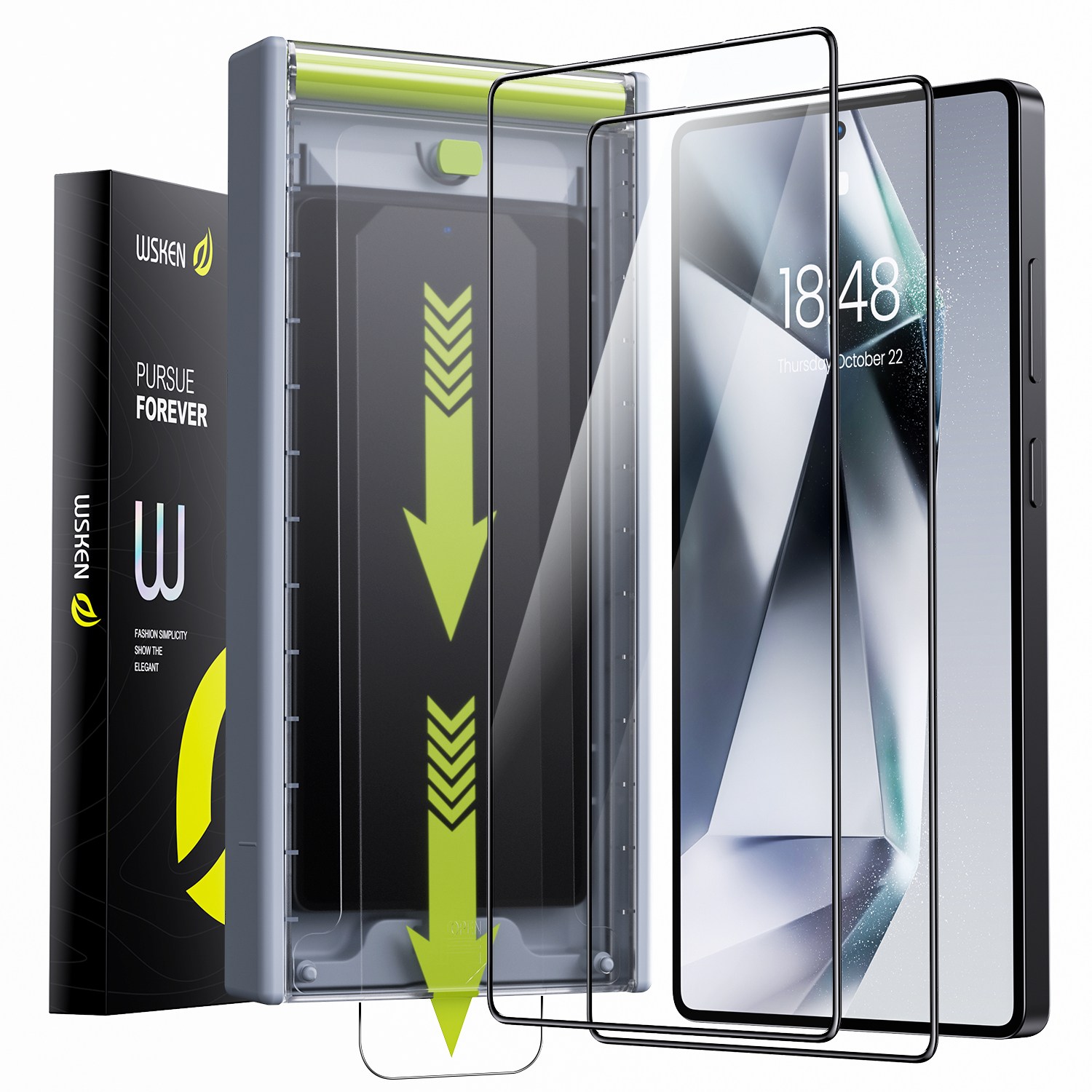 WSKEN 강화유리 액정보호필름 간편한 고화질 9H+ Easy 자동부착, 2개 26,900원