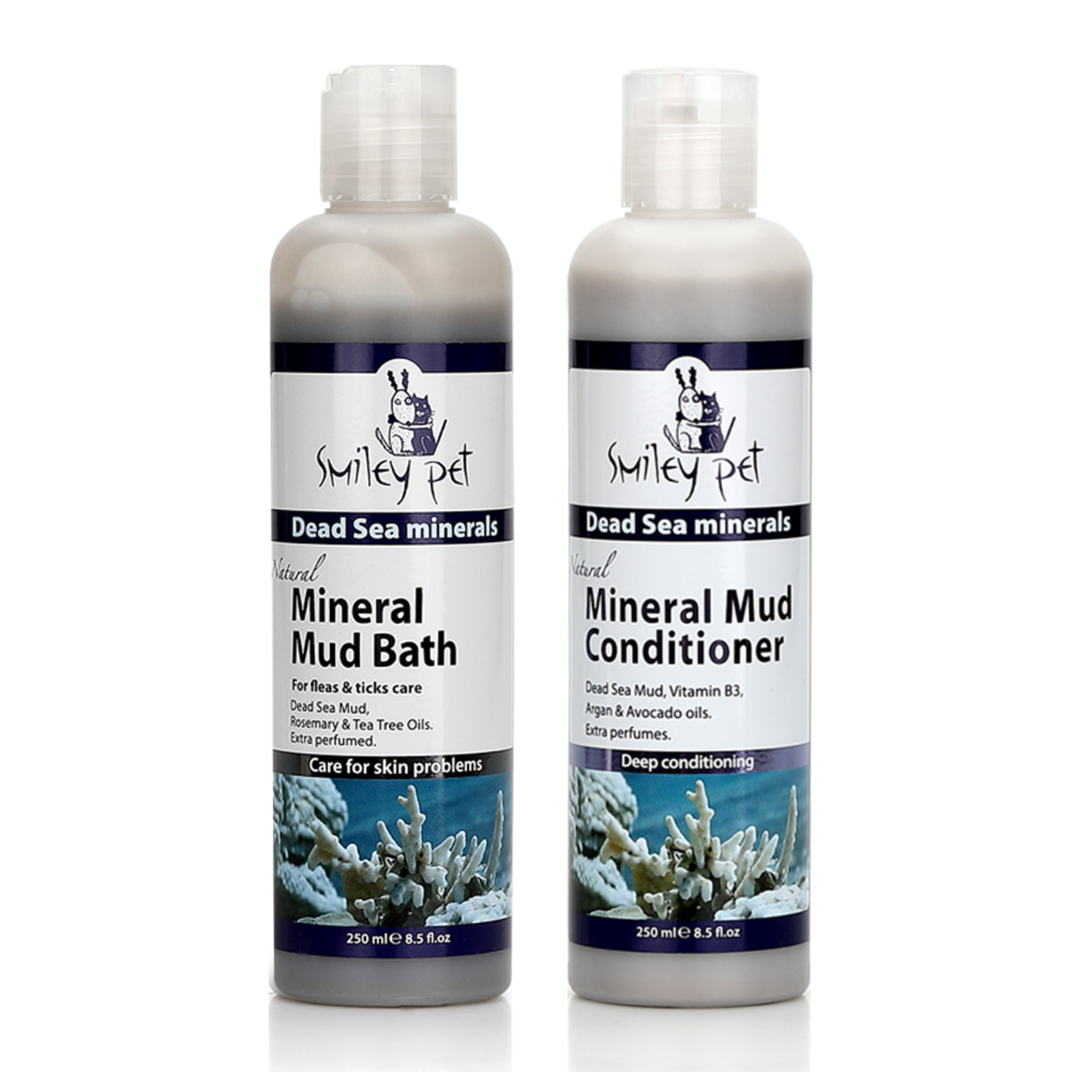 스마일리펫 사해 미네랄머드 바스 250g & 컨디셔너 250g_저자극 천연보습 강아지 고양이 샴푸 린스 세트 42,000원