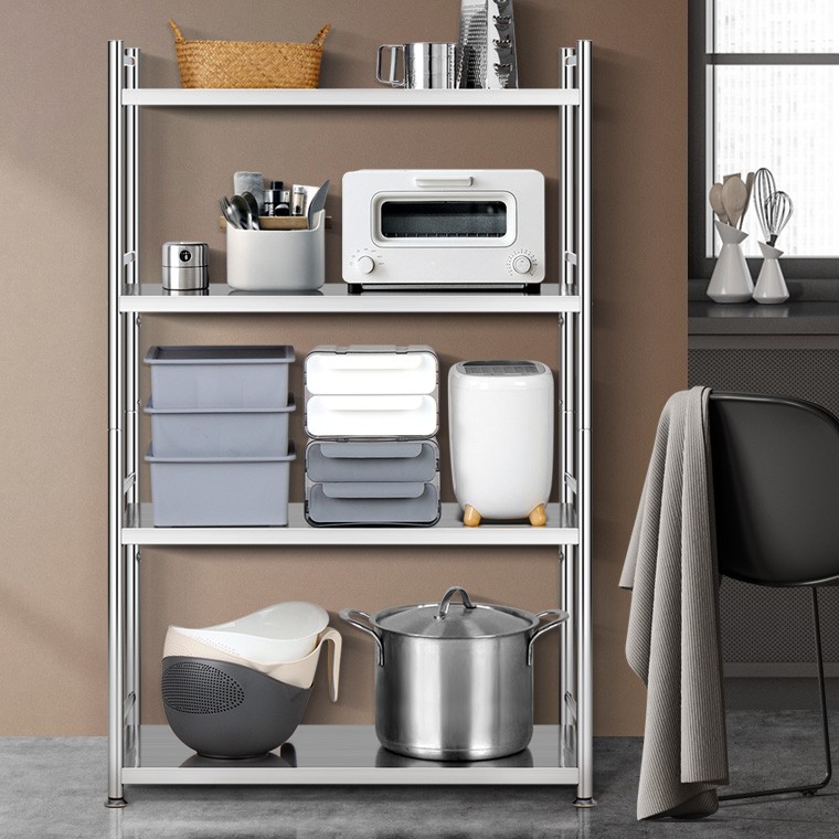 벽선반진열장주방정리용 수납선반조립식정리대 스텐철재진열대대피실 실속형, 1개, 리더스 올스텐선반 750 4단 145,160원