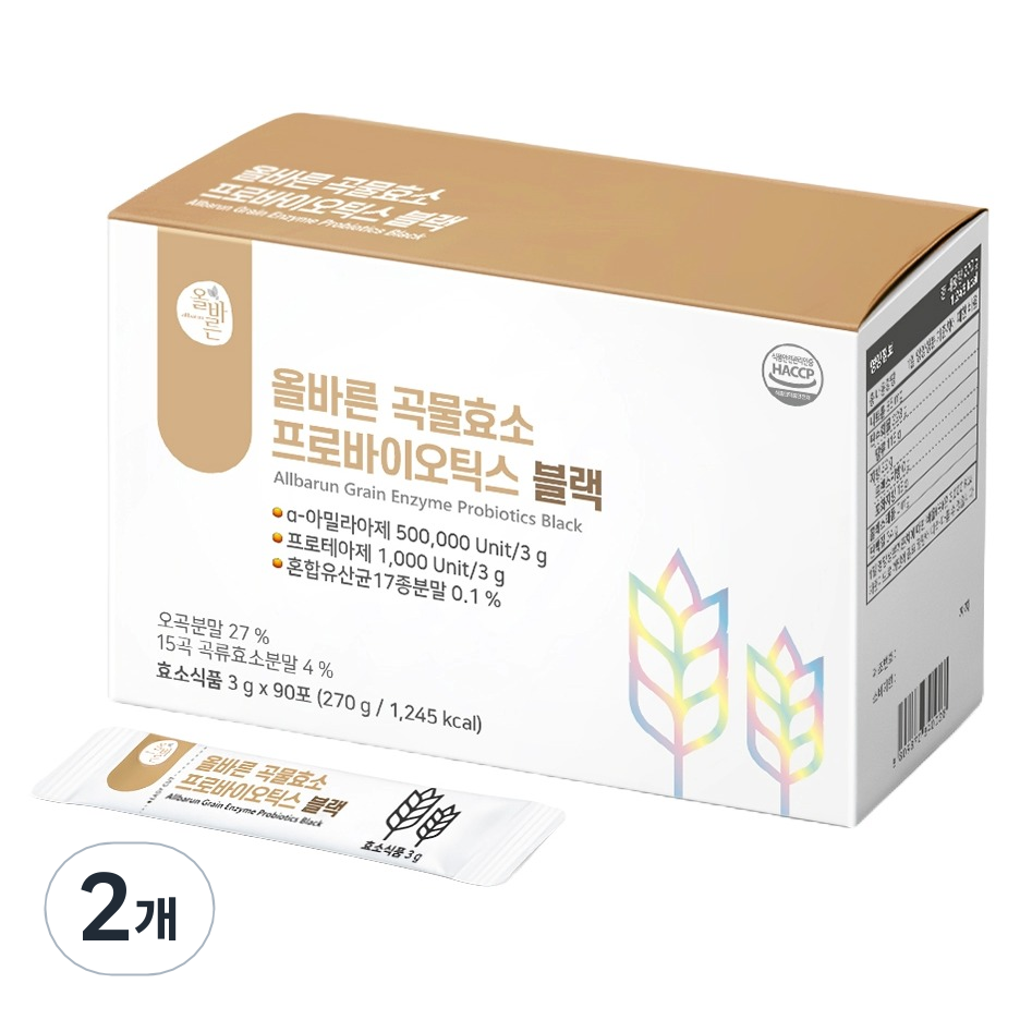 올바른건강식품 곡물효소 프로바이오틱스 블랙, 270g, 2개 35,800원