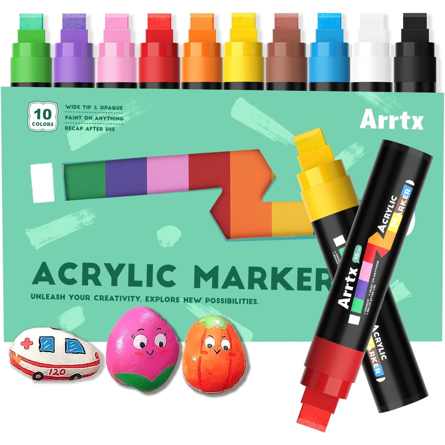 아트엑스 아크릴 마카펜 세트 15mm 팁 / 점보형 생활방수 전문가용, 10색, 1개 29,000원