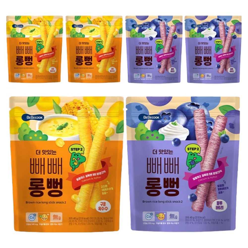 베베쿡 더 맛있는 빼빼롱뻥 블루베리 40g 3p + 구운옥수수 40g 3p 11,900원