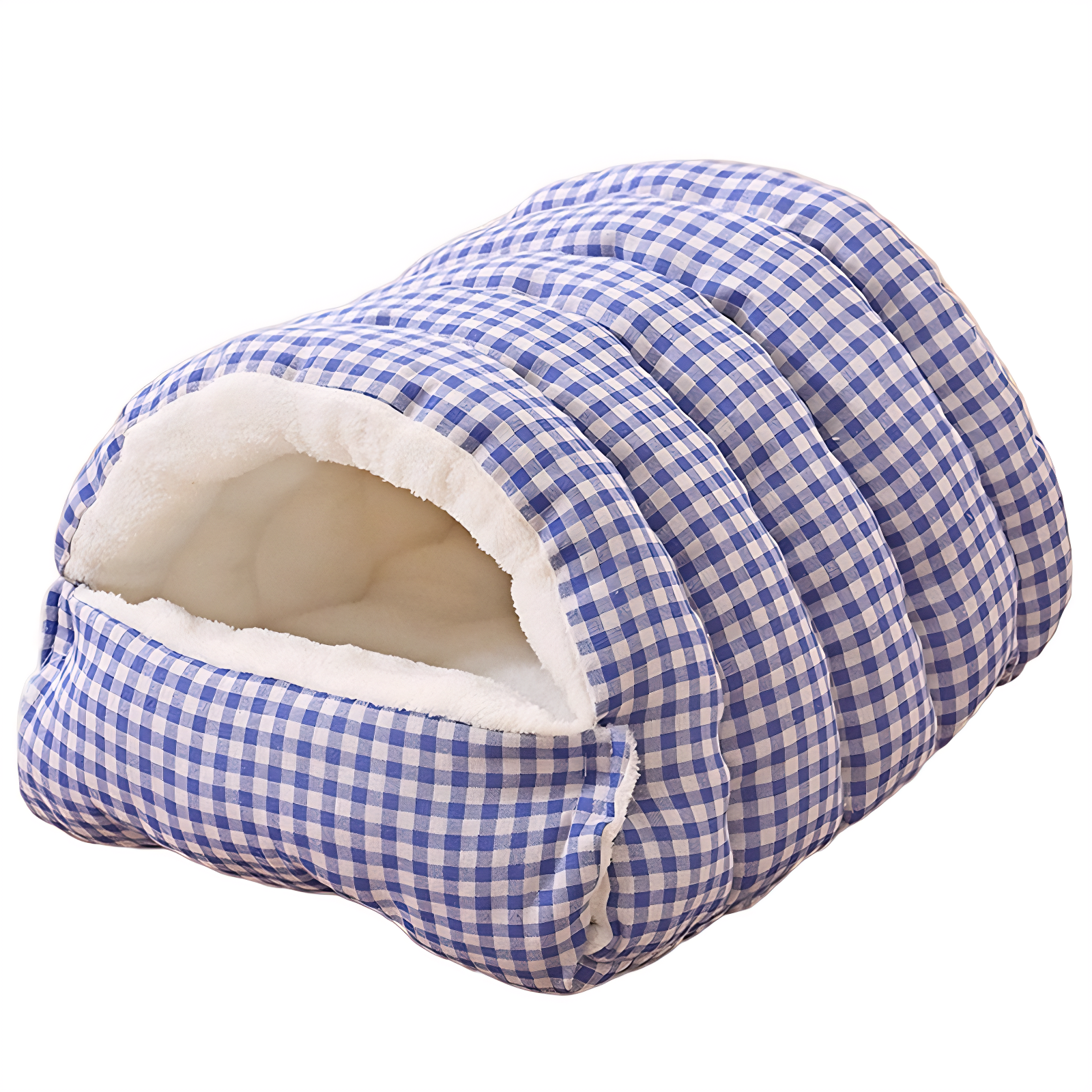 포근한 고양이 강아지 침낭 쿠션 사계절 체크 꿀잠 숨숨집, 1개, 블루 17,500원