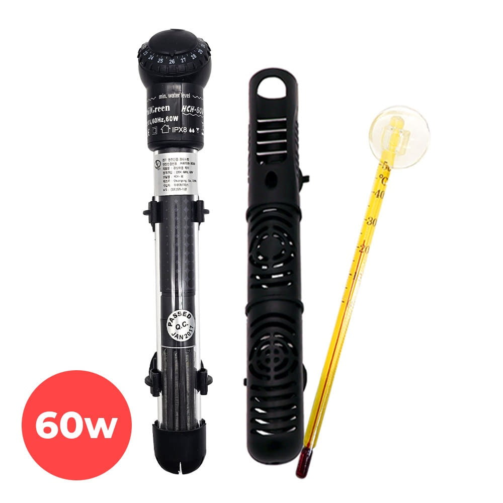 필그린 고급 어항 히터 60w (보호커버 온도계 포함) 23,500원