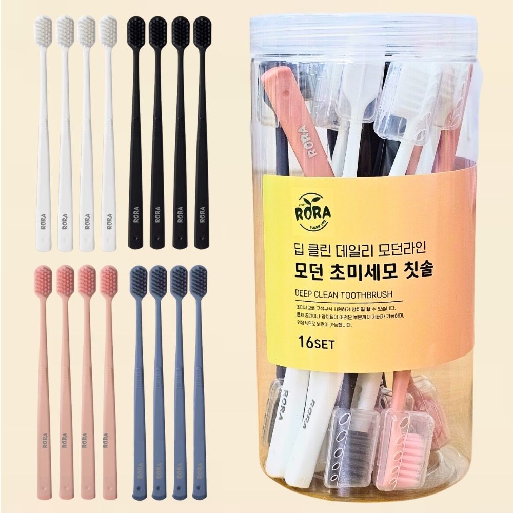 로라 데일리 모던라인 팁 초미세모 초극세모 칫솔 부드러운모 미세모, 1개, 16개입 12,590원