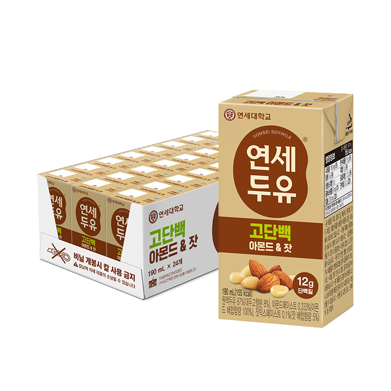 연세두유 고단백 아몬드 & 잣 두유, 190ml, 24개 18,710원