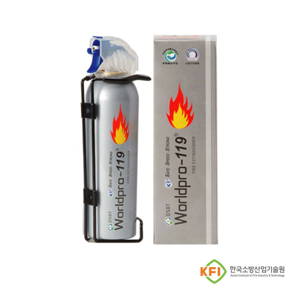 동성바텍 월드프로119 간이소화기 소형 실버 255ml 거치대 포함 캠핑용 소화기 7,900원