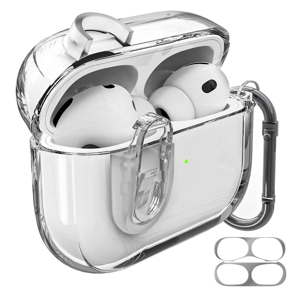 아이몰 변색방지 분실방지 에어팟 도어락 TPU 케이스 + 카라비너 세트, 에어팟 프로 3, 투명, 1세트 8,800원