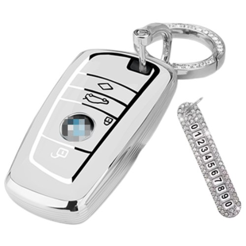 키에티 BMW호환 풀커버 TPU 엣지 키케이스 A타입 + 큐빅번호판, 실버_화이트 13,900원