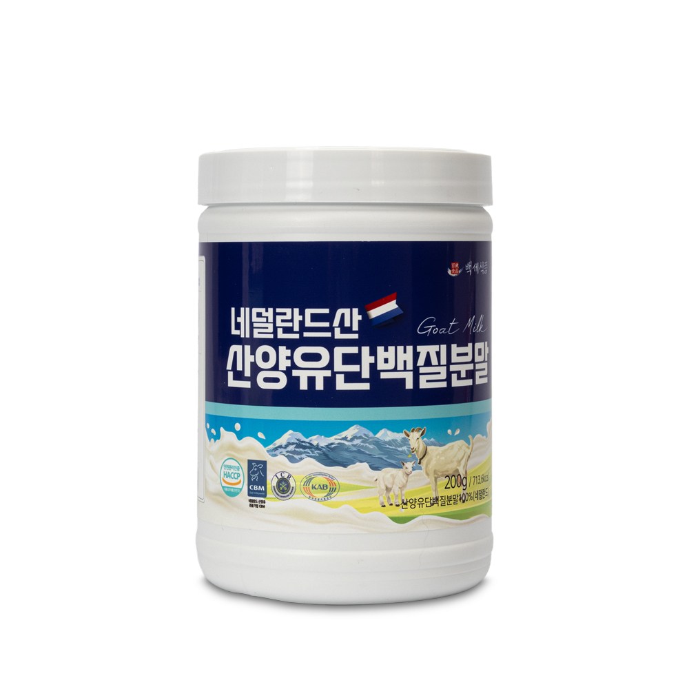 백세식품 산양유 단백질 분말 100% 함유 200g통 네덜란드산 퀄리코트 HACCP인증, 200g, 6개 108,050원
