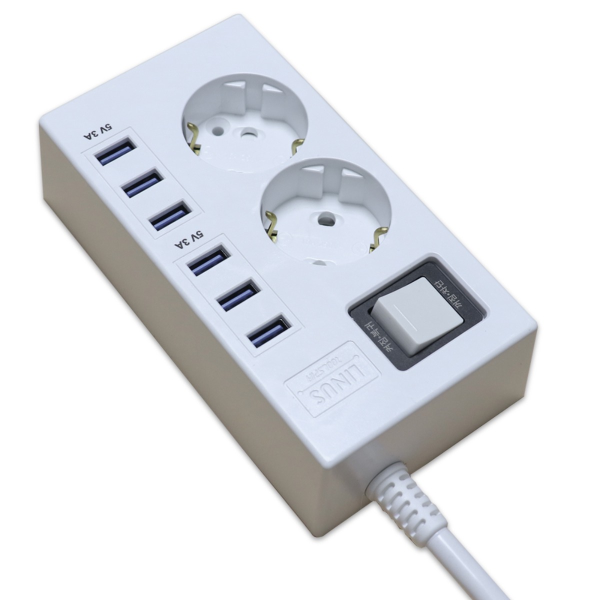 라이너스 White switch 멀티탭 USB 6포트 충전 2구 3구 국산 1.5m,3m, 1개 25,030원