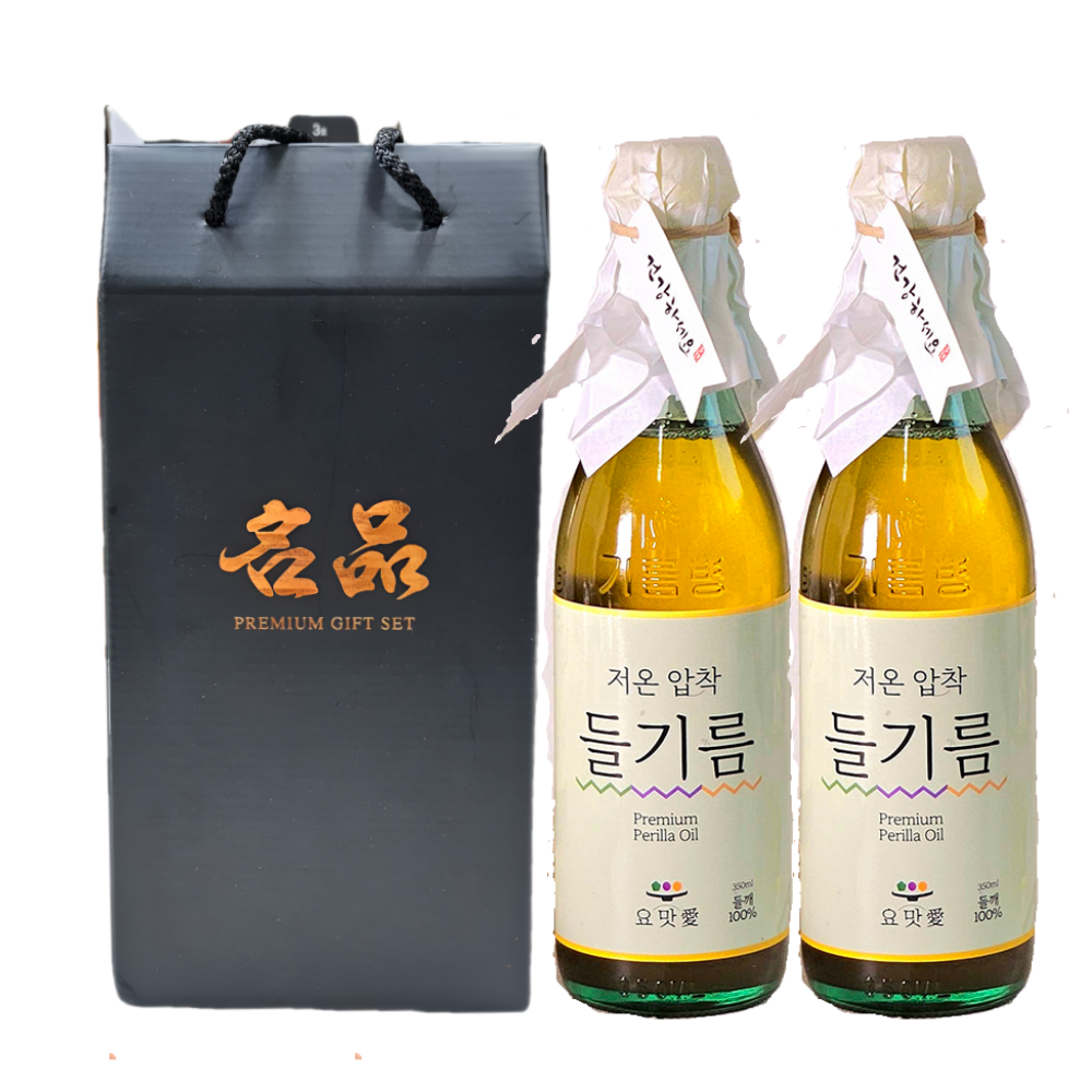 요맛애 저온압착 들기름 350ml 2개번들 선물세트 통참깨 100% 방앗간 34,990원