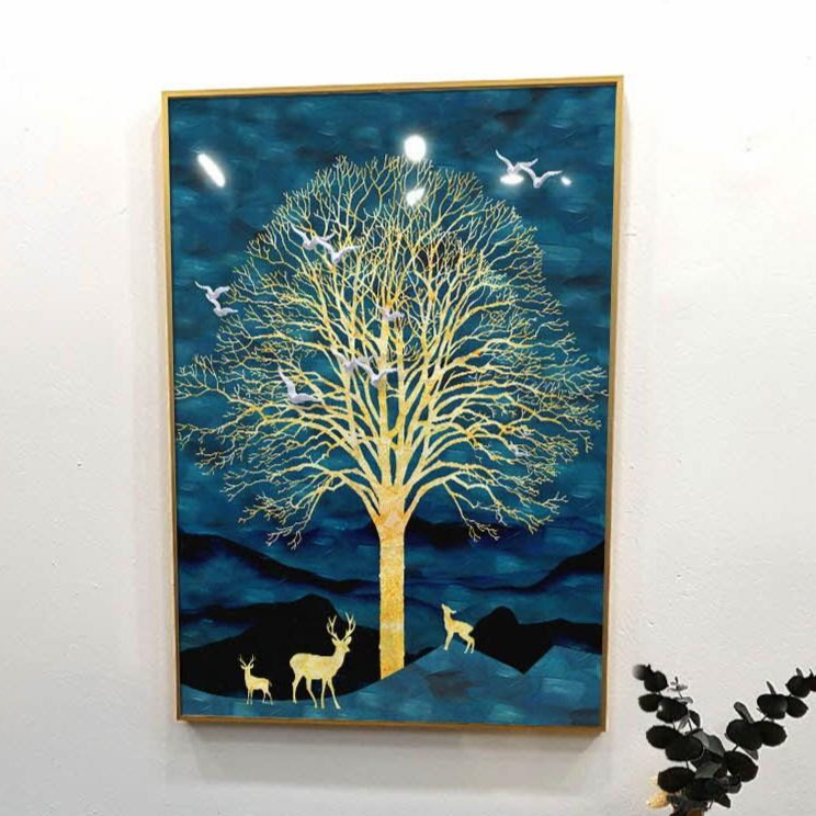 앙리아트 재물운을 부르는 황금나무 풍수지리 황금사슴 개업 집들이 선물 부자되는 액자 78,900원