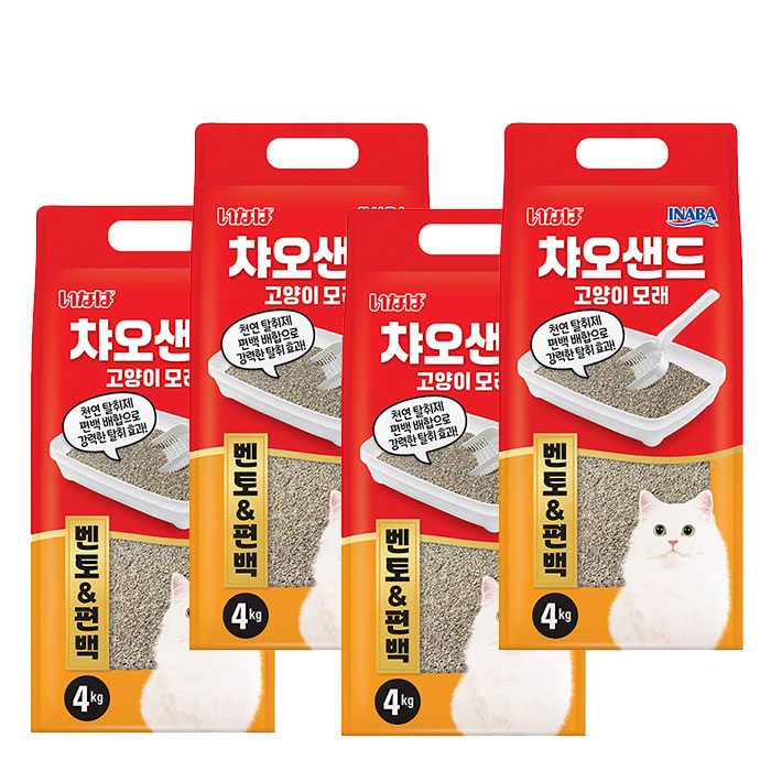 이나바 챠오샌드 벤토&편백 고양이모래, 4kg, 4개, 무향 41,600원