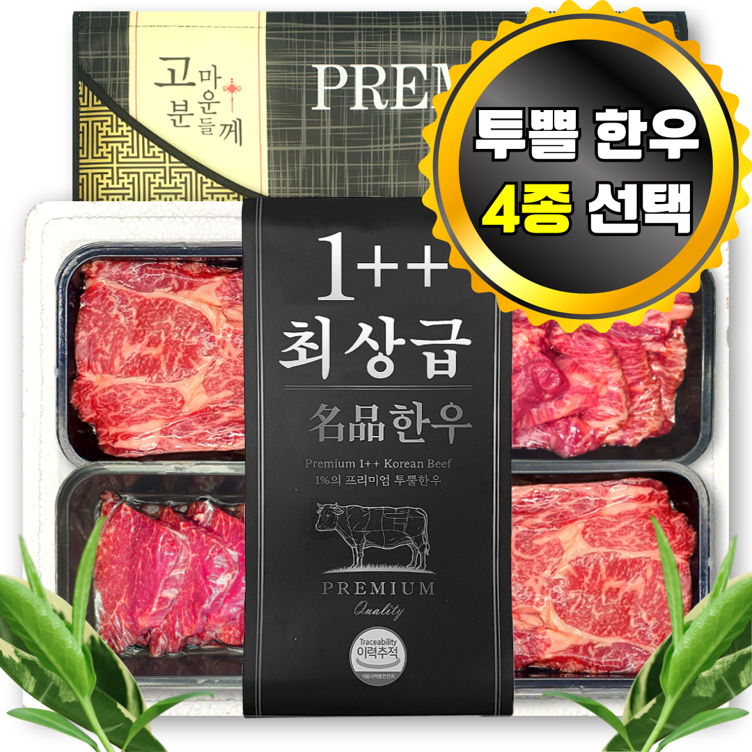 [투뿔 최고급 한우 선물용] 1++ 한우선물세트 구이용 국내산 명품 소고기 모듬 109,900원