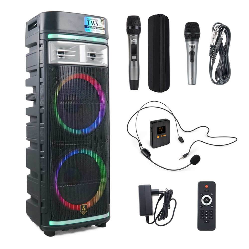 이동식 블루투스 무선 파티박스 버스킹 앰프 스피커 + 노래방 마이크 CR500세트, CR500EAD 스피커+유선+무선+헤드셋 399,800원