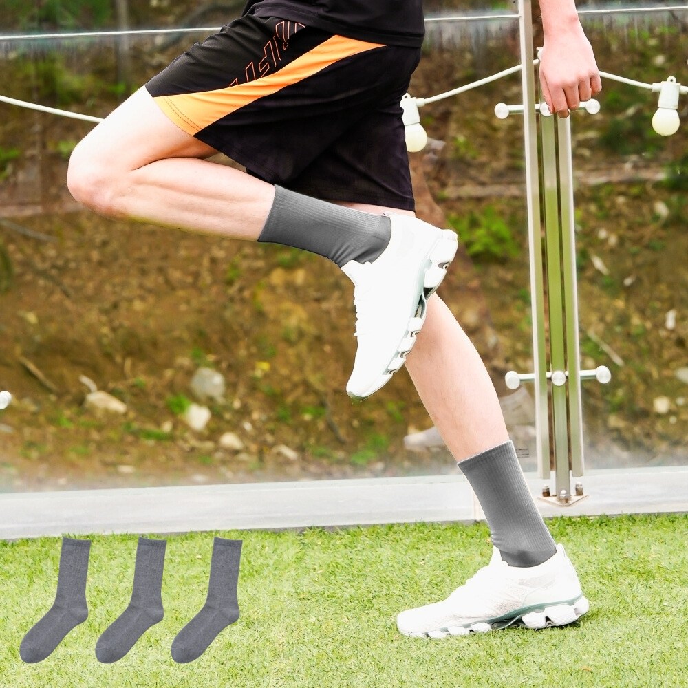 브리지온 올웨이즈 포근 크루삭스 데일리 러닝 헬스 스포츠 장목 양말, 그레이, 3세트 19,500원