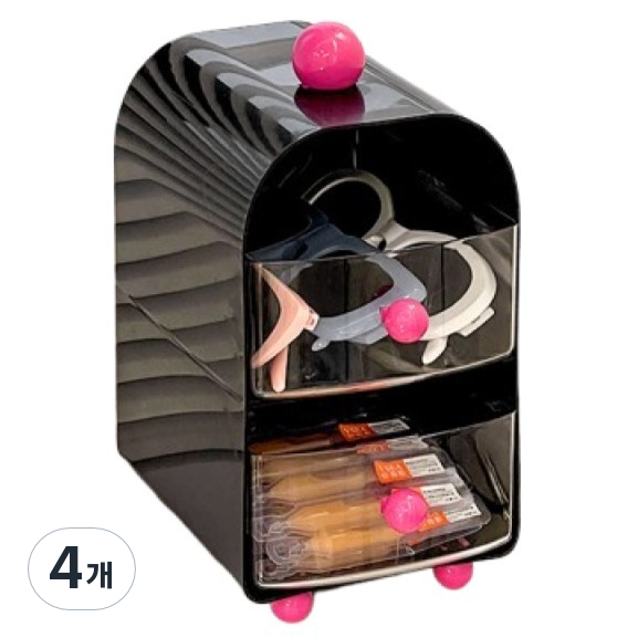 데일블룸 데스크 2단 수납 미니서랍장, 블랙, 4개 35,560원