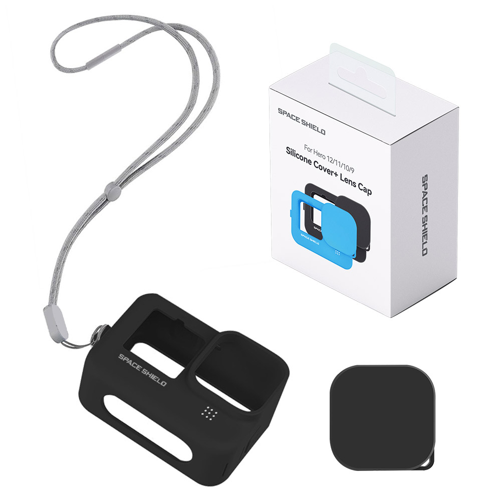 스페이스쉴드 고프로 히어로 12 11 10 9 호환 실리콘 슬리브 + 스트랩 세트 블랙, 단일상품, 1세트 14,900원