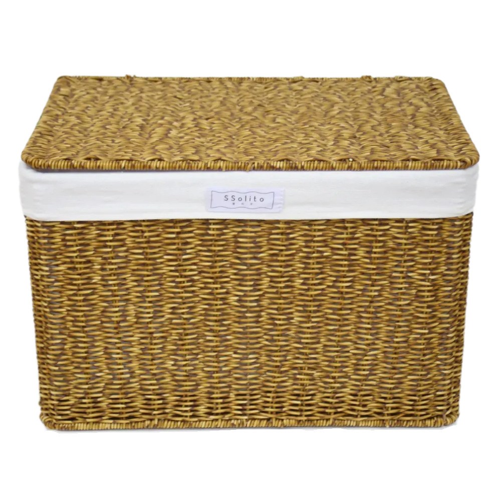 쏠리또 내츄럴 PP라탄 덮개사각바구니 옵션1(36x22x24cm), 1개, 덮개 옵션1번 짙은갈색(dark brown) 25,000원