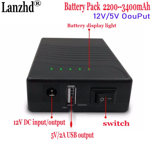 Lanzhd NEW 5V 12V 18650 3400mAh 리튬 이온 배터리 팩 3S1P DC 12V 및 USB 5V 모바일 보조배터리 (5521 케 61,300원