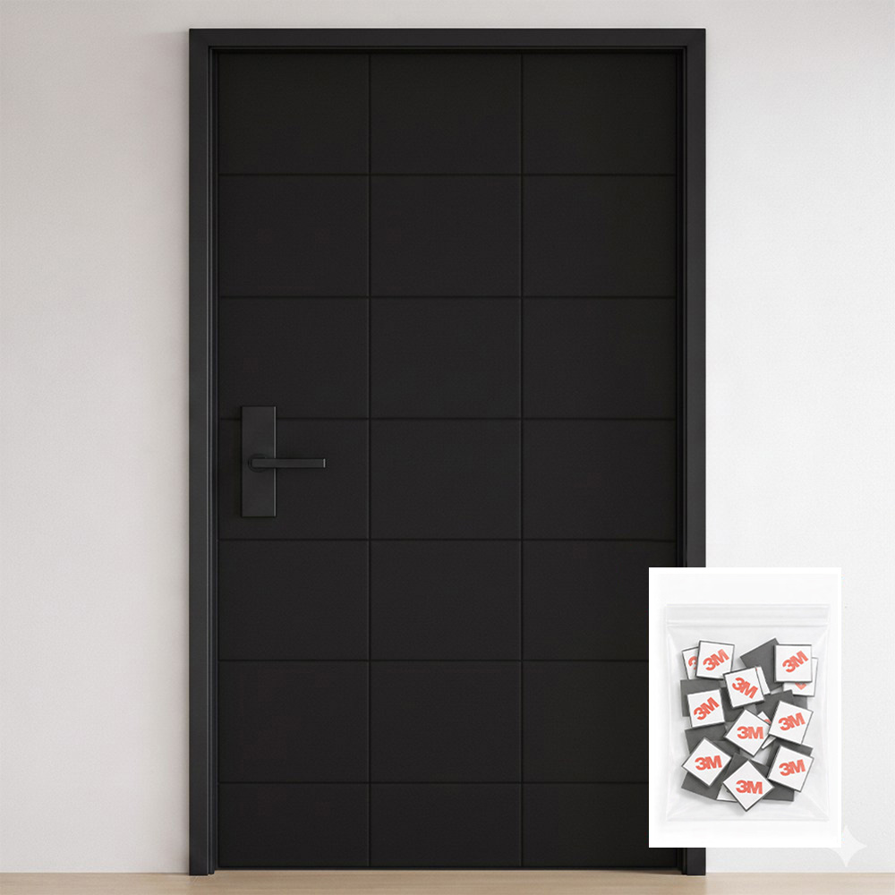 라노홈소음차단자석형현관문방음재 30 x 30 cm, 블랙, 48개 99,900원