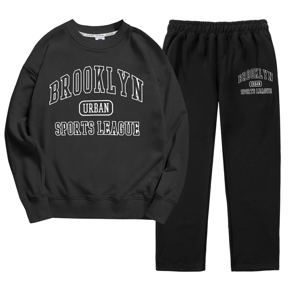 문컬렉션 [당일발송] 상하 세트 쭈리면 트레이닝 바지 오버핏 맨투맨 티셔츠 밴딩 팬츠 어반 남녀공용 빅사이즈 츄리닝 SET M~3XL 28,900원