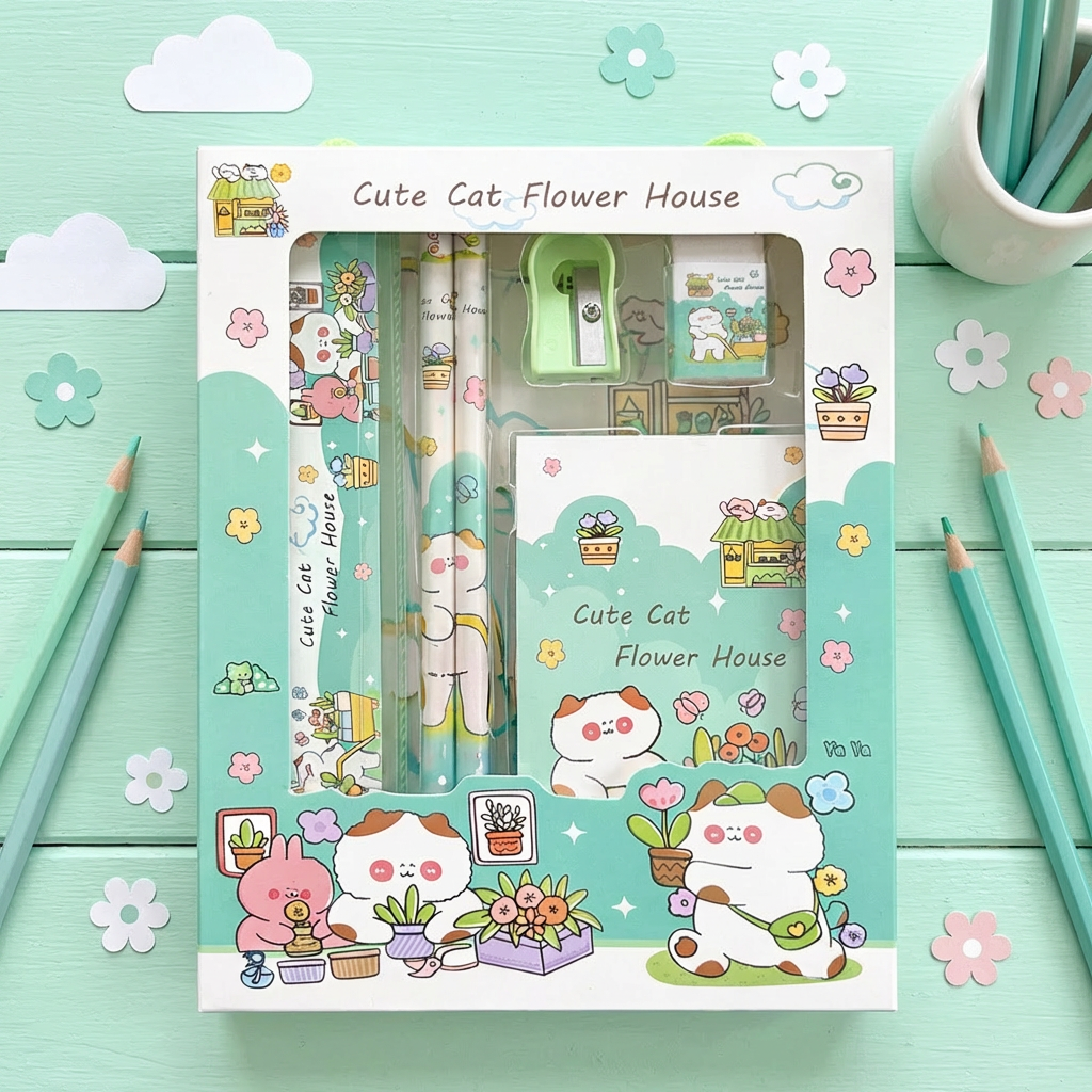 빅드림 초등학교 구디백 입학준비물 학용품세트 캐릭터 문구세트A 5종 구성, 민트 숲속친구 2,800원