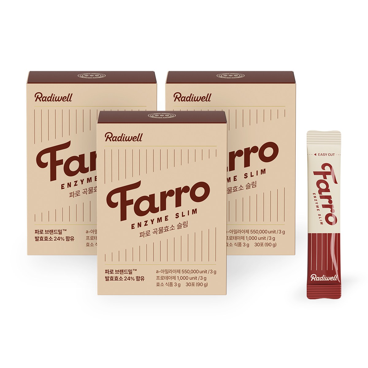 래디웰 파로 곡물효소 고구마맛 식약처인증 특허균주 프로바이오틱스 3박스, 90g, 3박스 30,000원