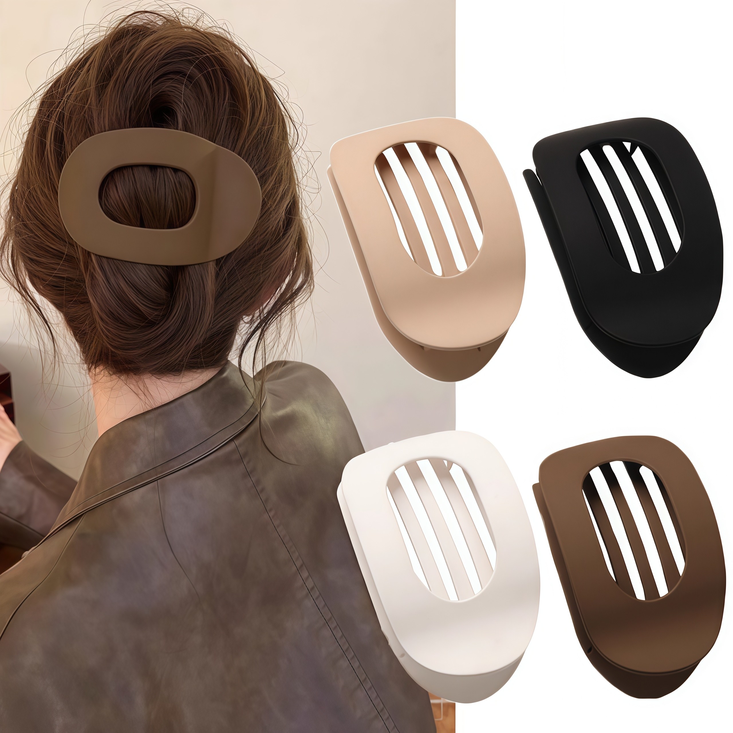 스카이미너리즈 무광 오벌  올림머리 헤어 집게핀 4종세트 8,800원