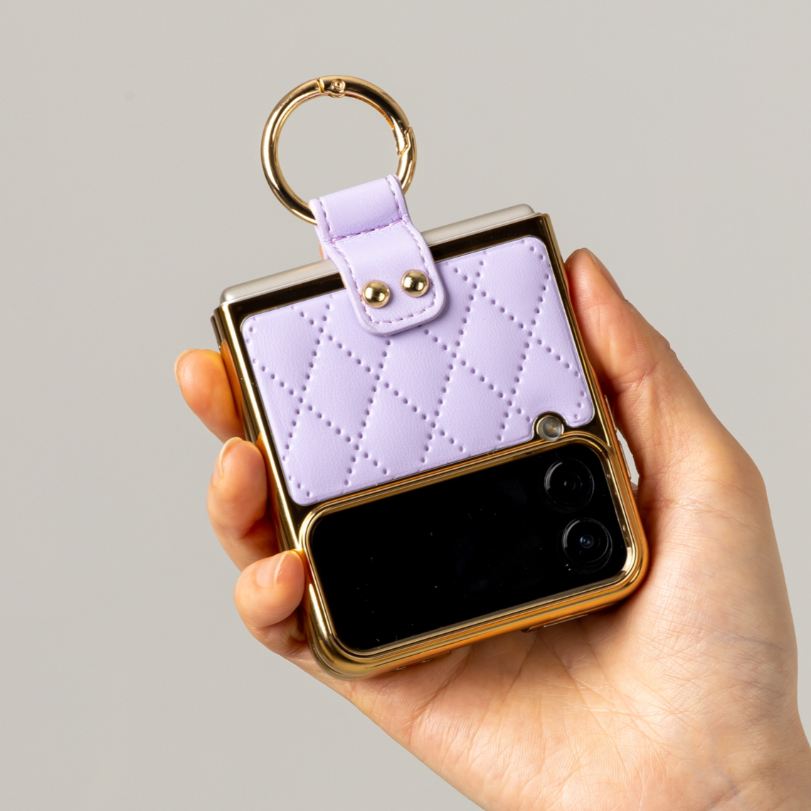 루스톤 LUNA 퀼팅 전면액정 강화유리 갤럭시 Z플립 케이스 25,500원