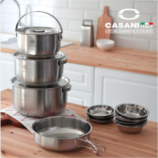 [TU852] 까사니 코펠 스텐 캠핑 코펠 냄비 식기세트 8-9인용 135,000원