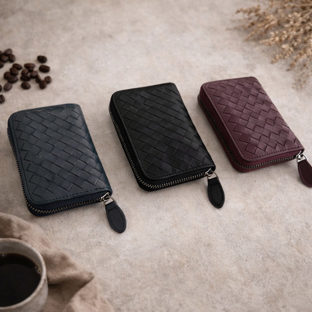 씨스앤홈 클래식 위빙 양가죽 지퍼 반지갑 부드럽고 고급스러운 가죽 3컬러 26,900원