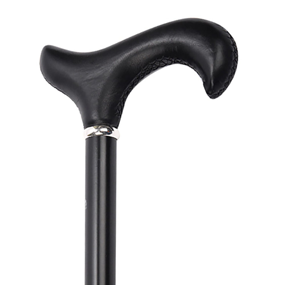 프랑스 파이에 블랙패턴 가죽핸들 고급원목 지팡이, 1개, 블랙 199,500원