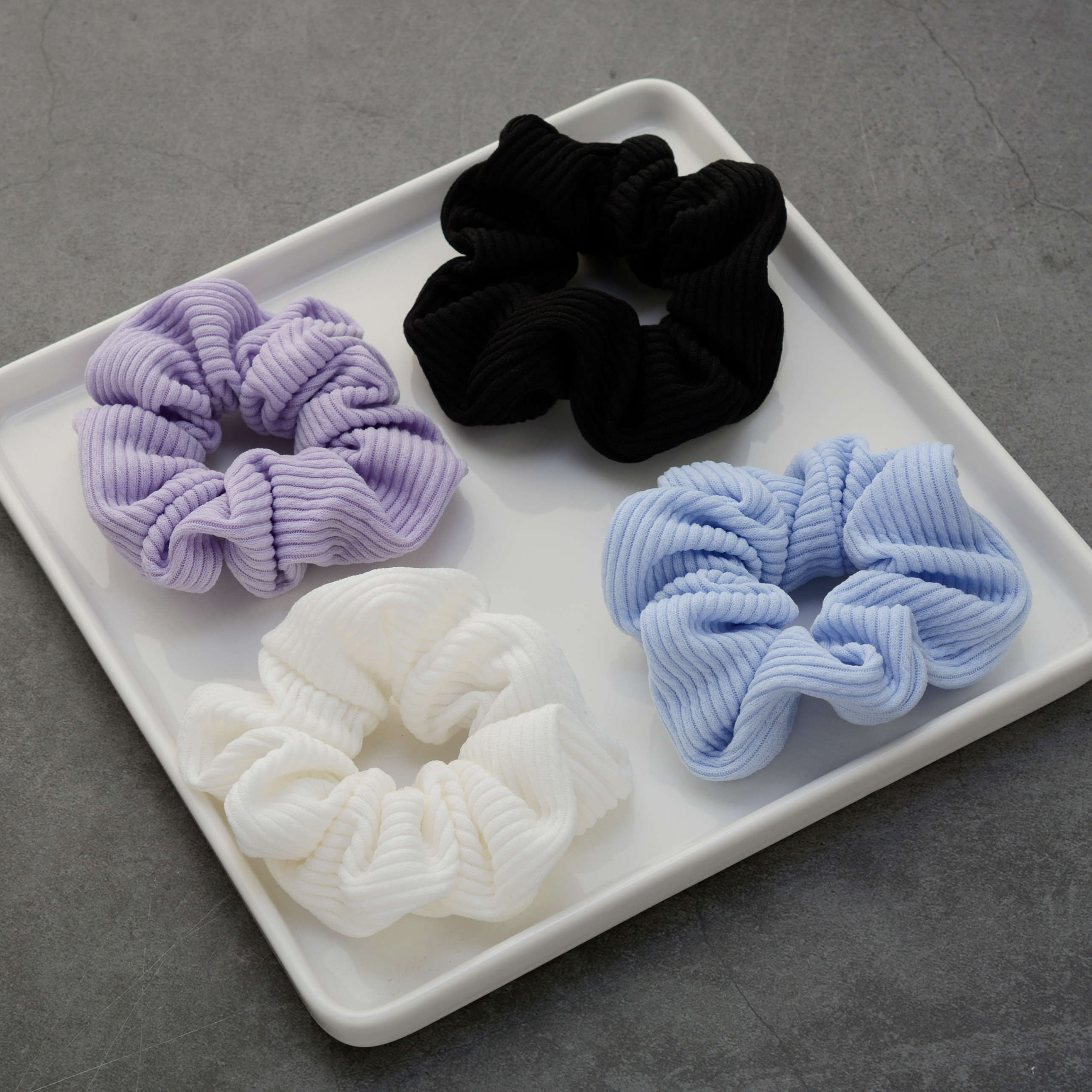 핸날 여아용 골지패턴 미니 곱창밴드 4종 세트 7,900원