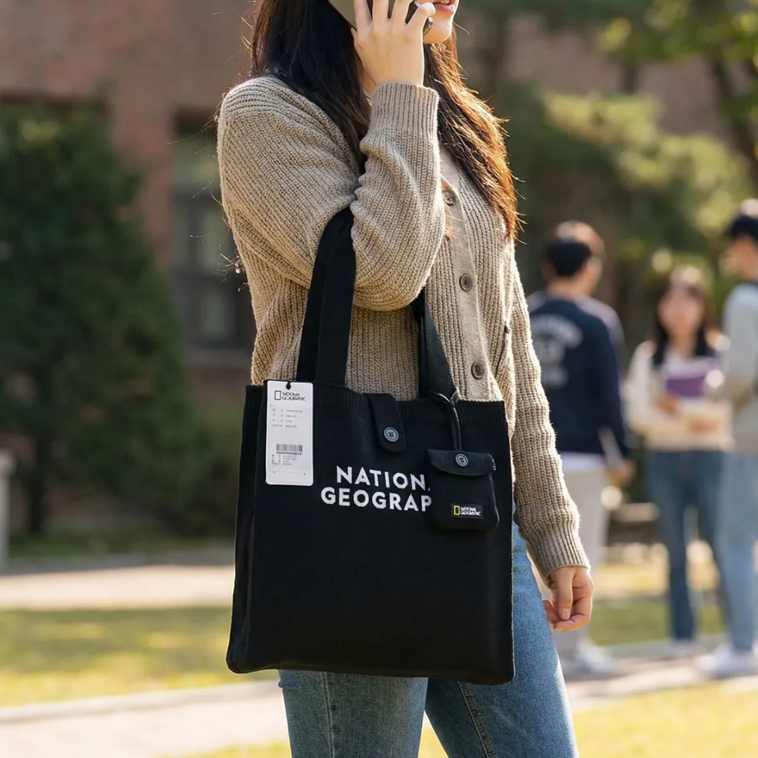 내셔널지오그래픽 남녀공용 니트 에코백 데일리 가방 42,900원
