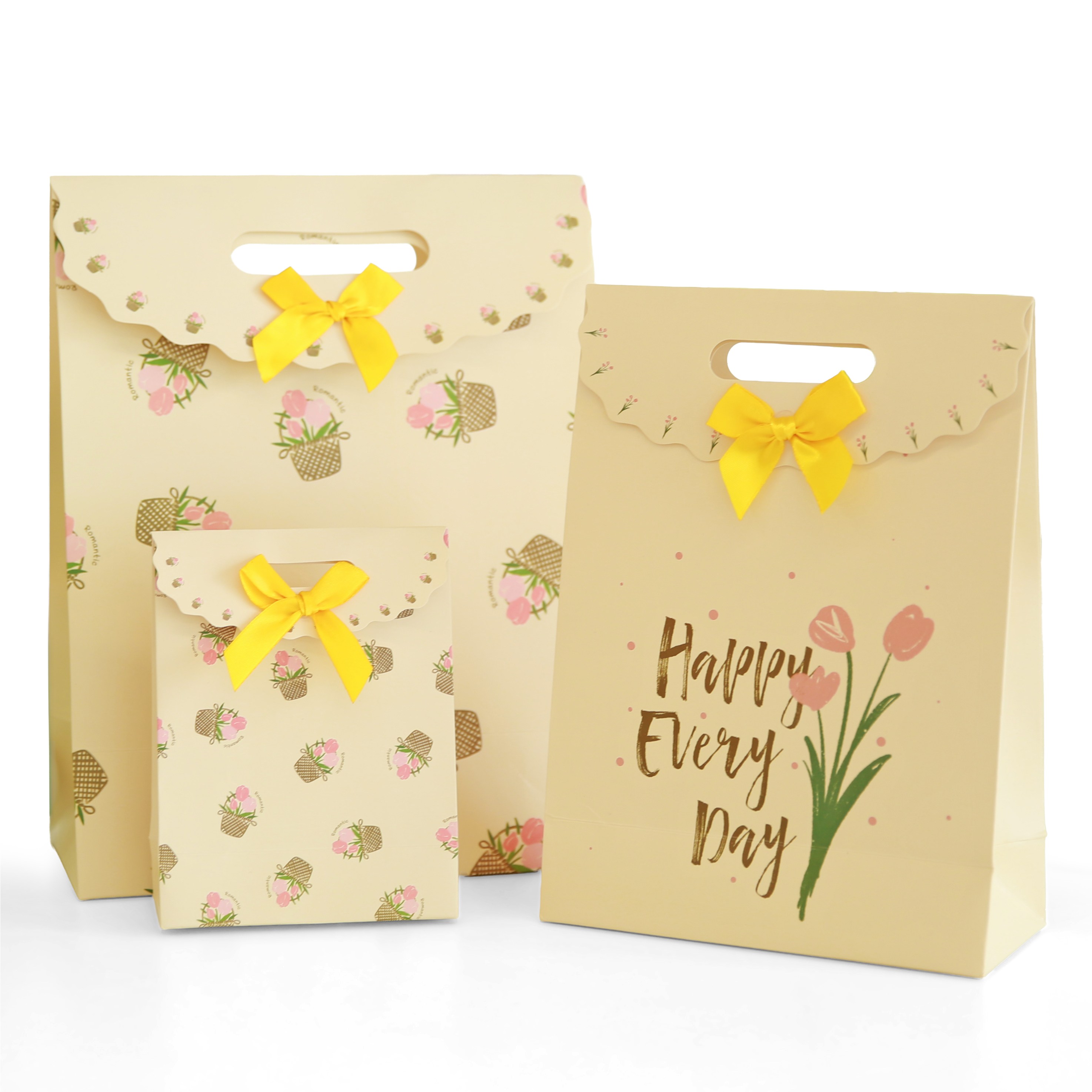 그린나무(GRNM) 로맨틱블룸 선물 포장 튼튼한 사각 박스 쇼핑백 구디백 [6매입/12매입], 12개입 10,800원