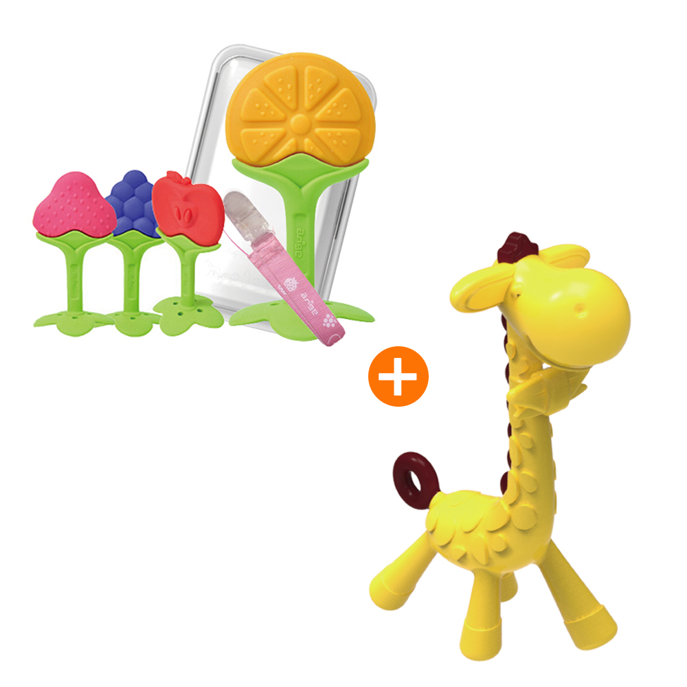 과일치발기 세트 + 기린치발기 (케이스 포함), 치발기+집게+케이스, 오렌지+기린, 1세트, 현재가 18,510원