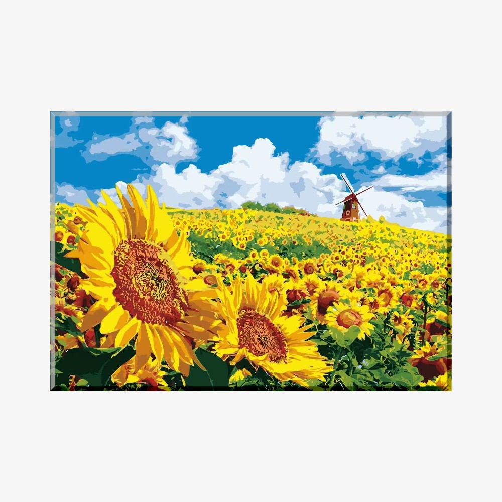 특대형 유화그리기WP27 해바라기 풍차 명화 색칠 거실 그림 75x60cm 35,500원