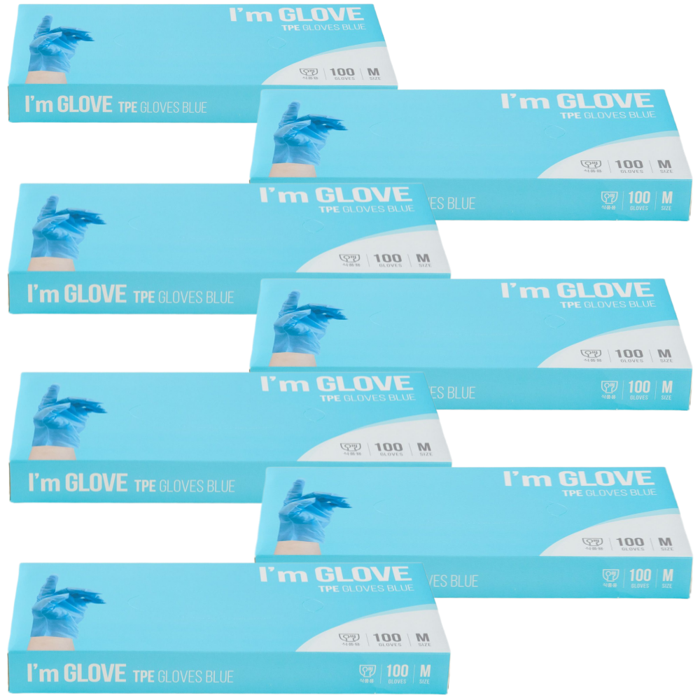 TPE 고급 위생 비닐장갑 주방용품 식품용 블루 파란색 1팩 100장 X 10개, 사이즈 M 9,900원