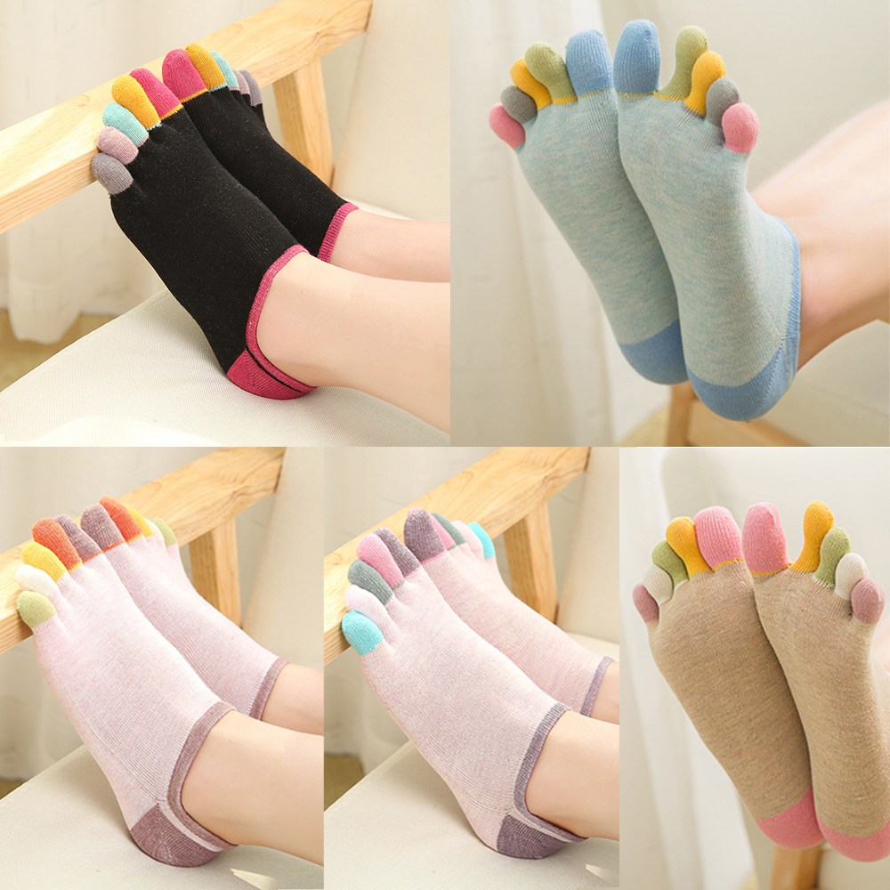 시크벤 여성용 레인보우 면 발가락양말 고급형 단목 5켤레 12,700원