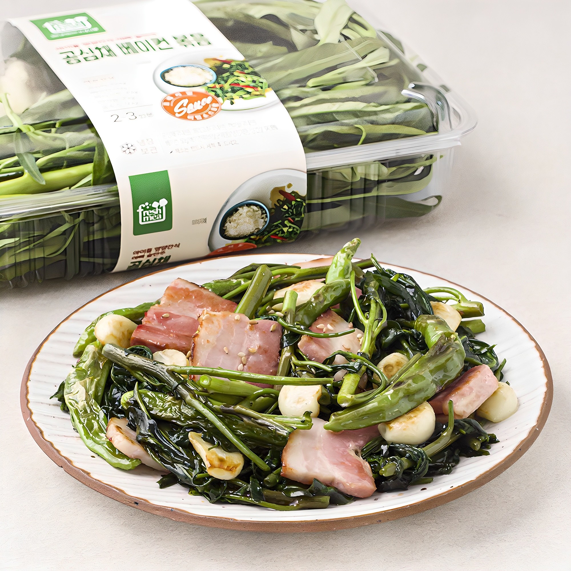 [로켓프레시] 프레시밀 공심채 베이컨 볶음 2~3인분, 310g, 1개 12,900원