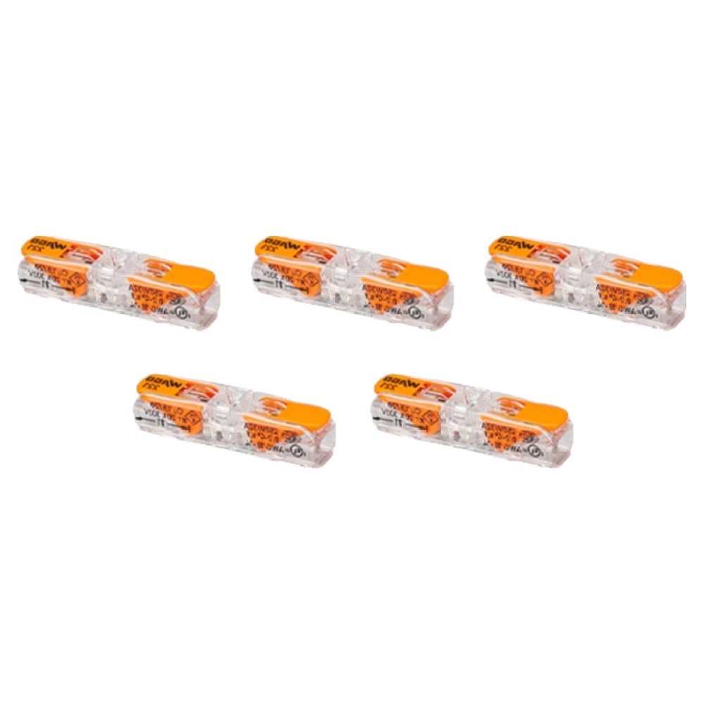 와고 단선 연선 겸용 고용량 32A 래버타입 푸쉬콘넥타 2p Simple 직결형 주황색 0.2~4mm 호환 3,200원