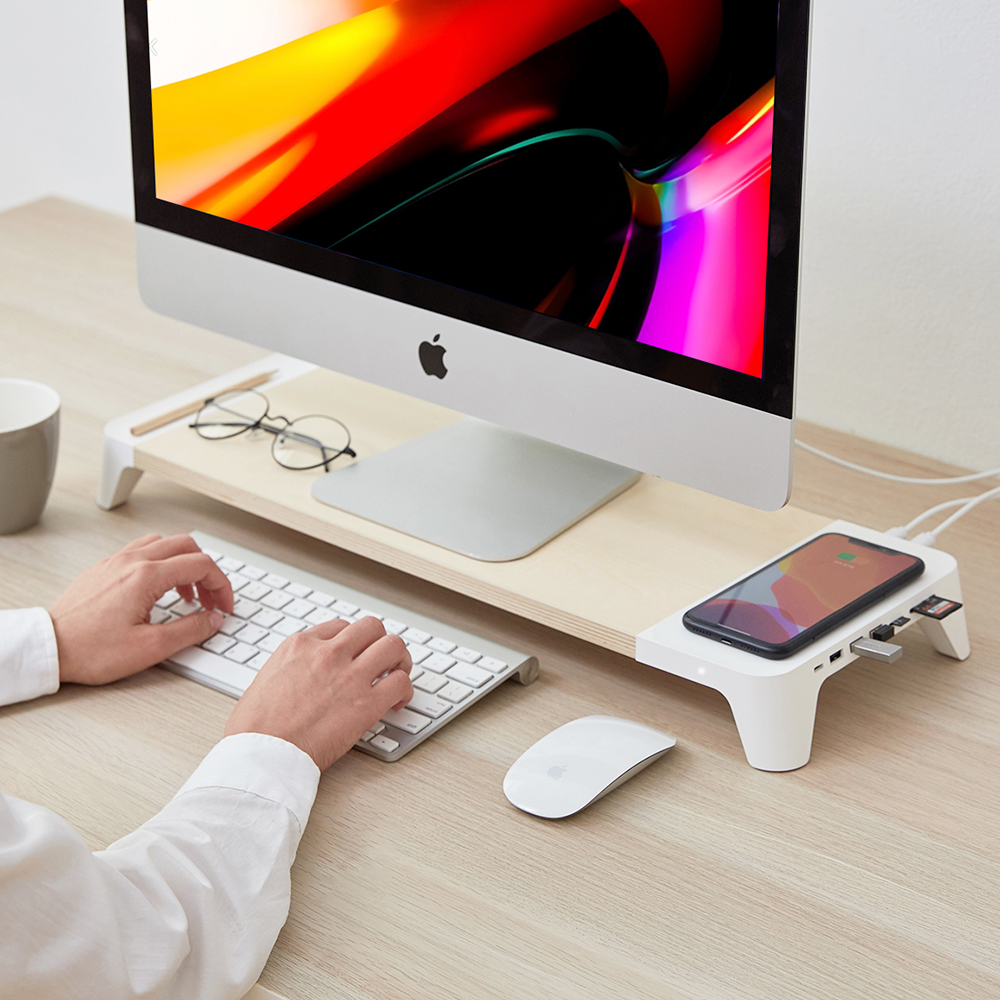 파우트 EYES8 초고속 무선충전 멀티 USB허브 모니터 받침대 57,270원