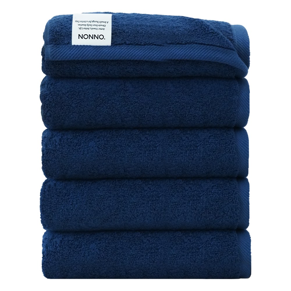 NONNO 국내생산 호텔수건 200g 40수 코마사, 진네이비, 5개 23,990원