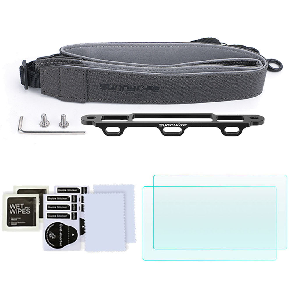 써니라이프 dji RC2 메탈브라켓 넥스트랩+액정보호 강화유리필름 패키지 미니5프로/매빅4프로/에어3s/플립 드론 조종기 액세서리, 1세트, 메탈브라켓 넥스트랩+필름 2매 34,900원